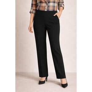 Etcetera Size 12 Black Dress Pants Side Zip Lined Career Workwear